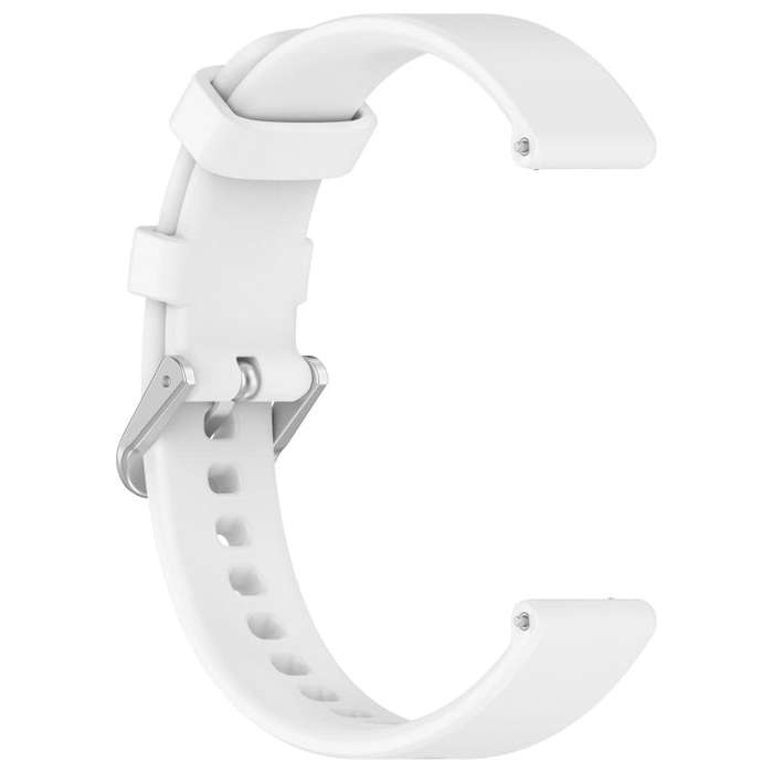 For Garmin Lily 2 14mm Silver Buckle Silicone Watch Band Wristband(White)
