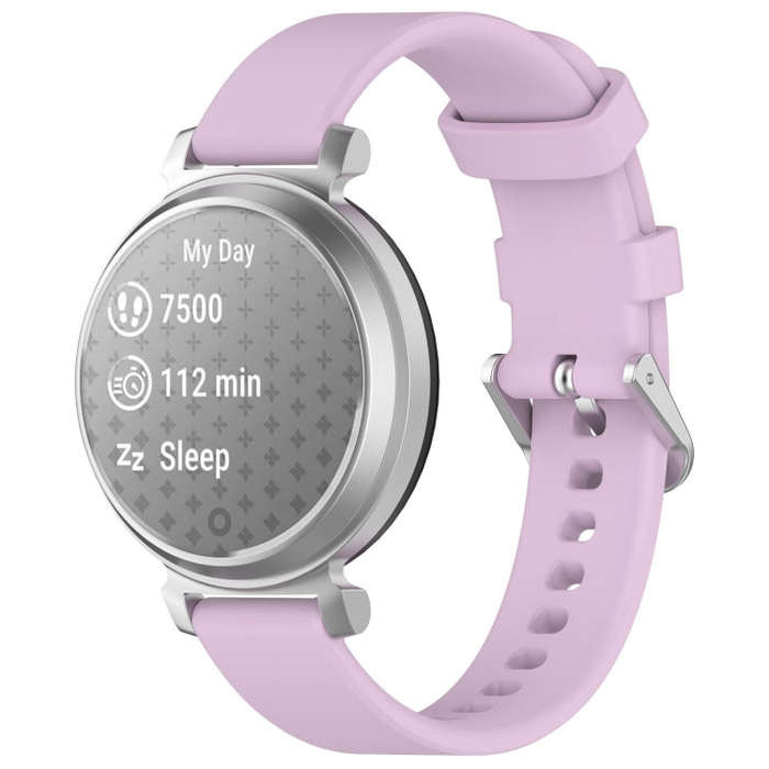 For Garmin Lily 2 14mm Silver Buckle Silicone Watch Band Wristband(Purple)