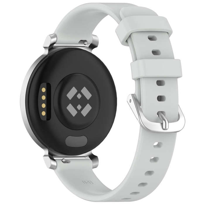 For Garmin Lily 2 14mm Silver Buckle Silicone Watch Band Wristband(Light Grey)