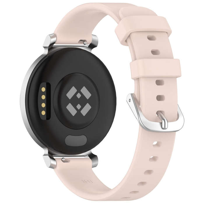 For Garmin Lily 2 14mm Silver Buckle Silicone Watch Band Wristband(Light Pink)