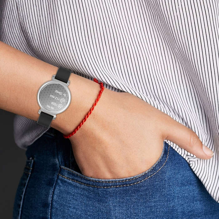 For Garmin Lily 2 14mm Silver Buckle Silicone Watch Band Wristband(White)