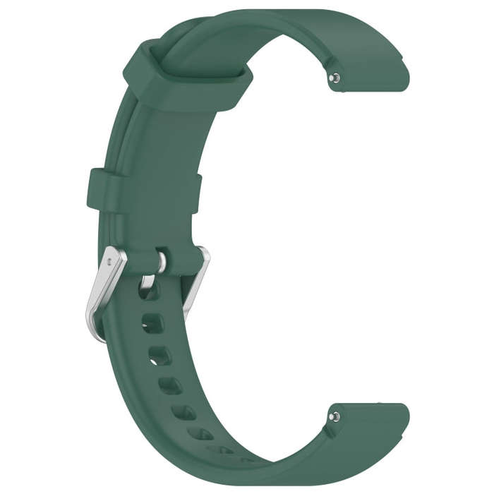 12mm Universal Solid Color Silver Buckle Silicone Watch Band(Dark Green)