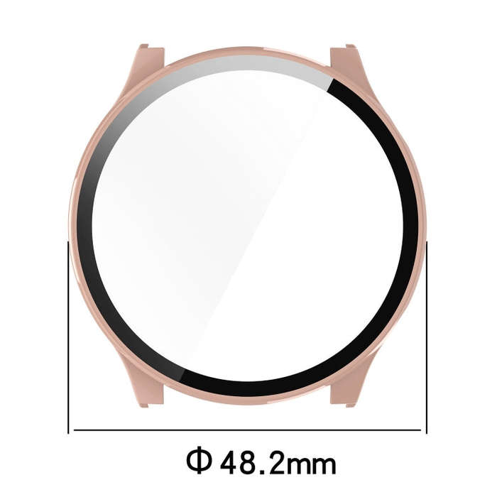 For Xiaomi Haylou RT3 / Solar Plus LS16 PC + Tempered Film Integrated Watch Protective Case(Pink)