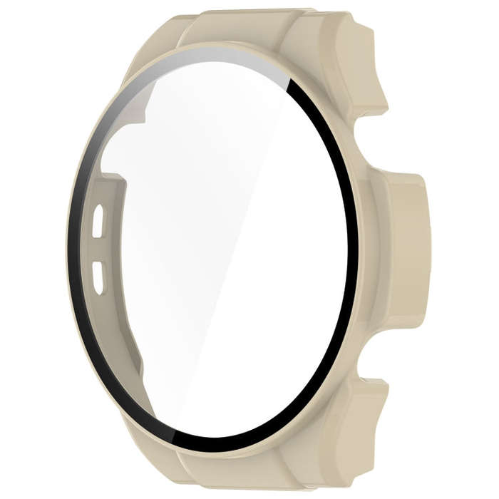 For Xiaomi Haylou Watch R8 PC + Tempered Film Integrated Watch Protective Case(Ivory White)