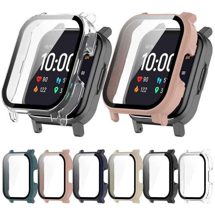 For Xiaomi Haylou Watch 2 LS02 PC + Tempered Film Integrated Watch Protective Case(Ink Blue)