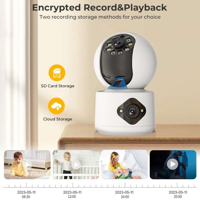 Y6204 4MP Zoom HD Indoor Waterproof Smart WiFi Camera, Specification:AU Plug(White)