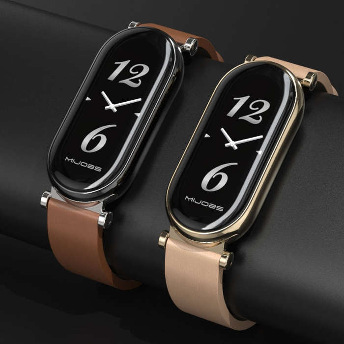 For Xiaomi Smart Band 10 / 9 / 8 Mijobs GT4 First Layer Cowhide Watch Band(Black)