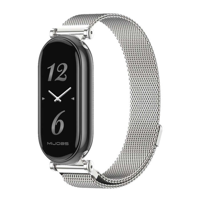 For Xiaomi Smart Band 10 / 9 / 8 Mijobs GT4 Milan Magnetic Metal Watch Band(Silver)