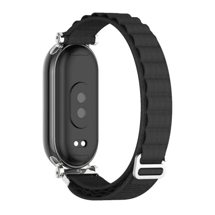 For Xiaomi Smart Band 10 / 9 / 8 Mijobs GT4 Nylon Breathable Watch Band(Black Silver)