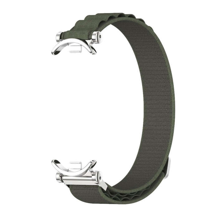 For Xiaomi Smart Band 10 / 9 / 8 Mijobs GT4 Nylon Breathable Watch Band(Army Green Silver)