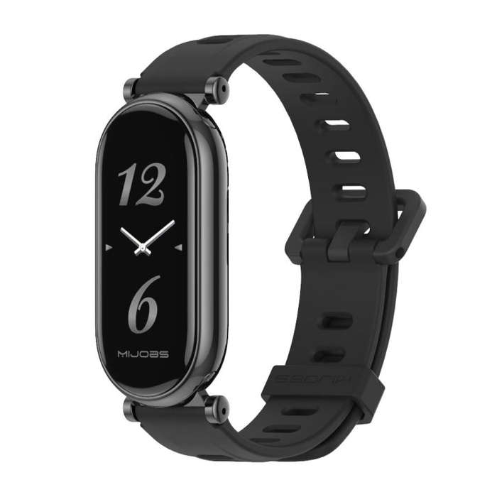 For Xiaomi Smart Band 10 / 9 / 8 Mijobs GT4 Flat Hole Silicone Watch Band(Black)