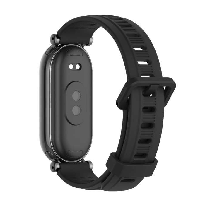 For Xiaomi Smart Band 10 / 9 / 8 Mijobs GT4 Flat Hole Silicone Watch Band(Black)