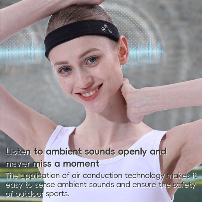 Mucro B01 Turban Style Wireless Bluetooth Headset Sports Headband(Black)