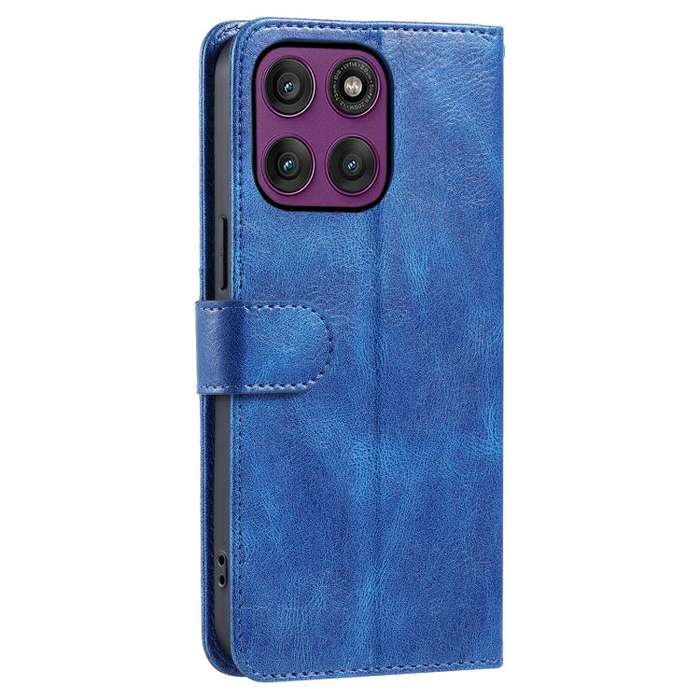 For Motorola Edge 60 Pro Simple 6-Card Wallet Leather Phone Case(Blue)