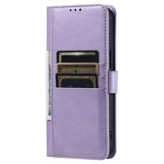 For Motorola Edge 60 Pro Simple 6-Card Wallet Leather Phone Case(Purple)