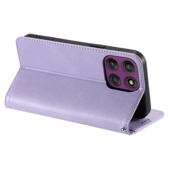 For Motorola Edge 60 Pro Simple 6-Card Wallet Leather Phone Case(Purple)
