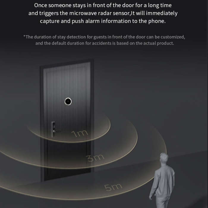 S50S 4.3 inch IPS LCD Screen 1080P Infrared Night Vision WiFi Smart Cat Eye Video Doorbell(Black)