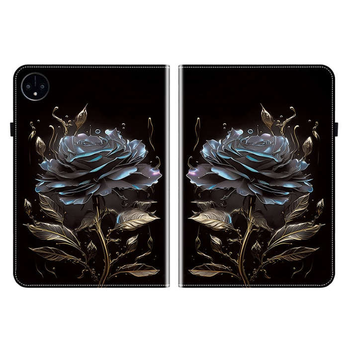 For Huawei MatePad Pro 11 2022 Crystal Texture Painted Leather Smart Tablet Case(Black Rose)