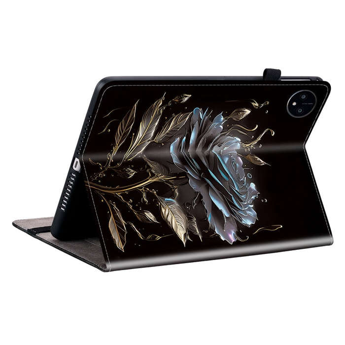 For Huawei MatePad Pro 11 2022 Crystal Texture Painted Leather Smart Tablet Case(Black Rose)