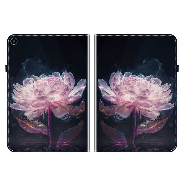 For Huawei MatePad SE 10.4 Crystal Texture Painted Leather Smart Tablet Case(Purple Peony)