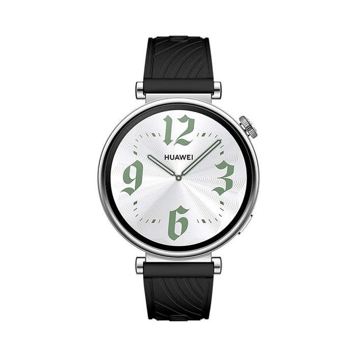 For Huawei Watch GT 4 18mm Texture Black Buckle Silicone Watch Band(Black)