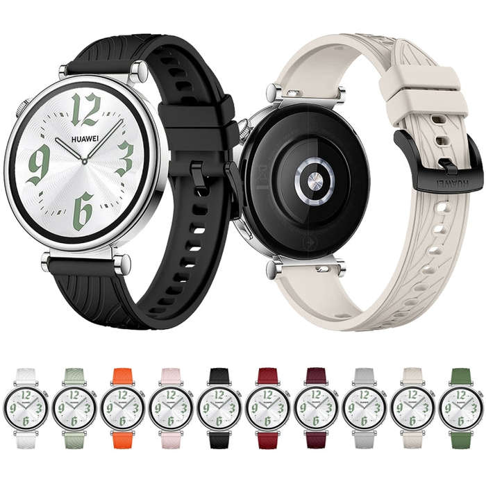 For Huawei Watch GT 4 18mm Texture Black Buckle Silicone Watch Band(Red)