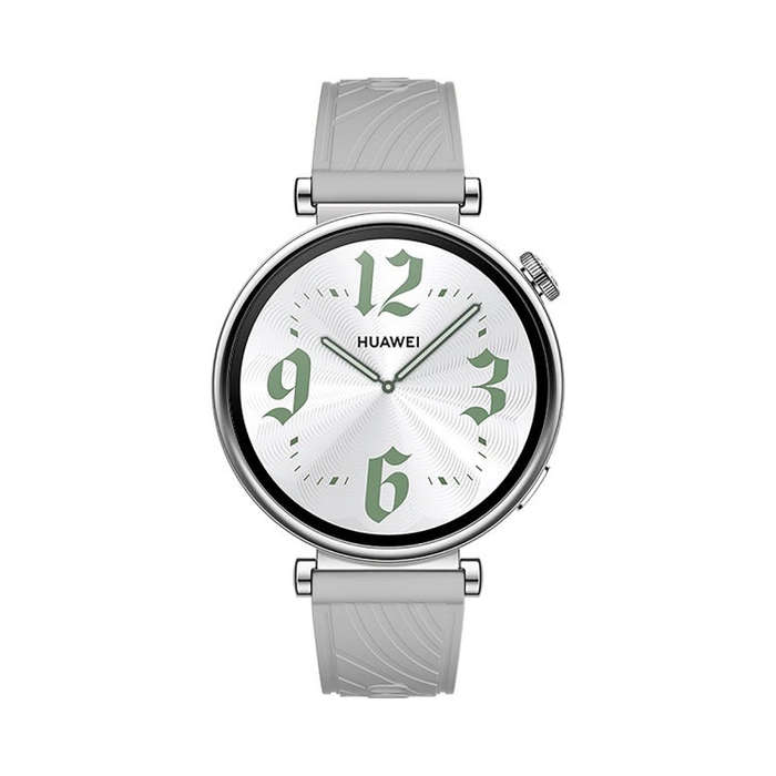 For Huawei Watch GT 4 18mm Texture Silver Buckle Silicone Watch Band(Light Grey)
