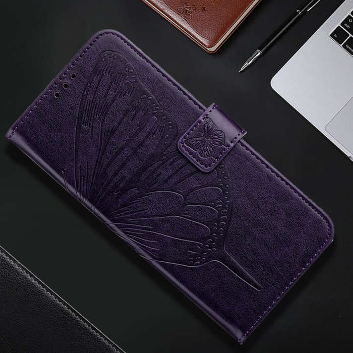 For Nothing CMF Phone 1 Embossed Butterfly Leather Phone Case(Dark Purple)