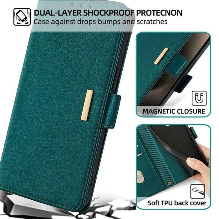 For Honor X8c 4G Global Crossbody Chain Leather Phone Case(Green)