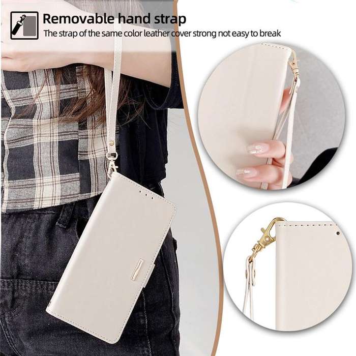 For Honor X8c 4G Global Crossbody Chain Leather Phone Case(White)