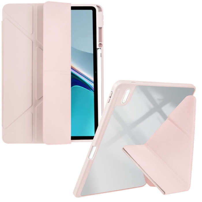 For Huawei MatePad 11 2021 / 2023 Clear Acrylic Deformation Leather Tablet Case(Pink)