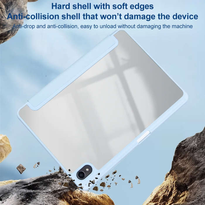 For Huawei MatePad 10.8 Clear Acrylic Deformation Leather Tablet Case(Grey)