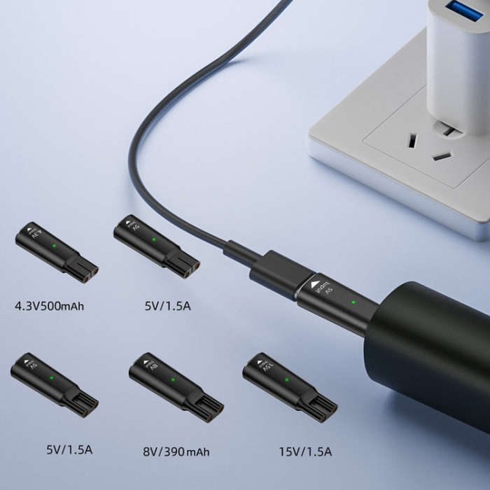 Shaver / Clipper Charging Adapter for Philips, Interface:Type-C to 4.3V Single Slot(Grey)