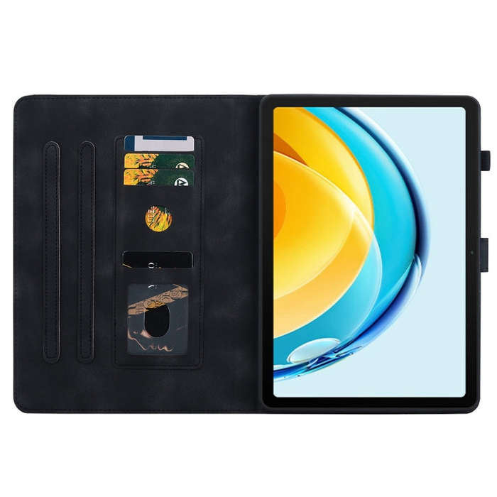 For Huawei MatePad SE 10.4 Lily Embossed Leather Tablet Case(Black)