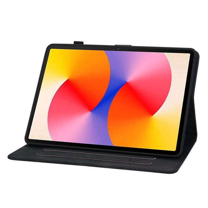 For Huawei MatePad SE 11 2024 Lily Embossed Leather Tablet Case(Black)