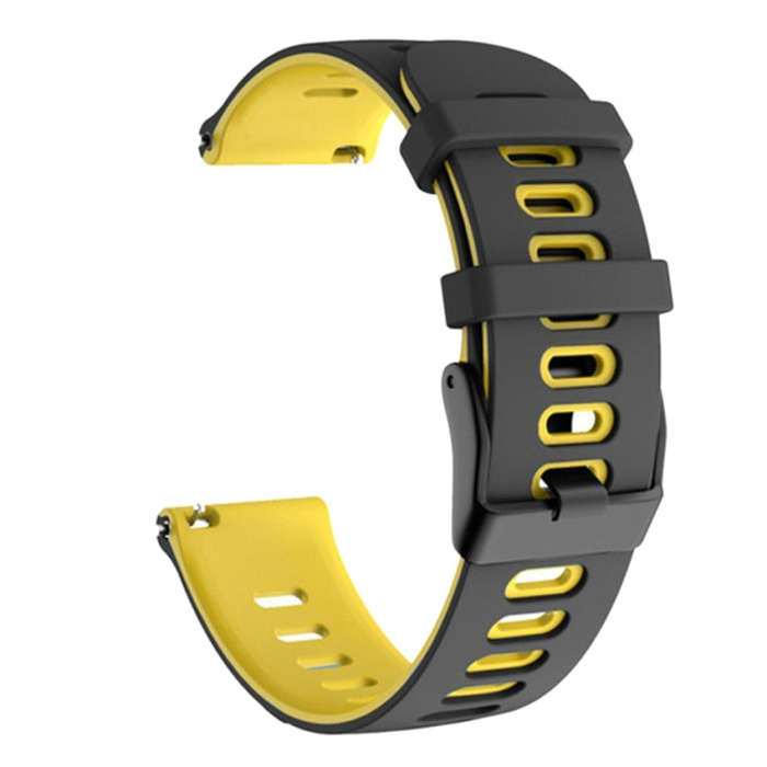 22mm For Huawei Watch GT2e 46mm Silicone Watch Band(Black+Yellow)