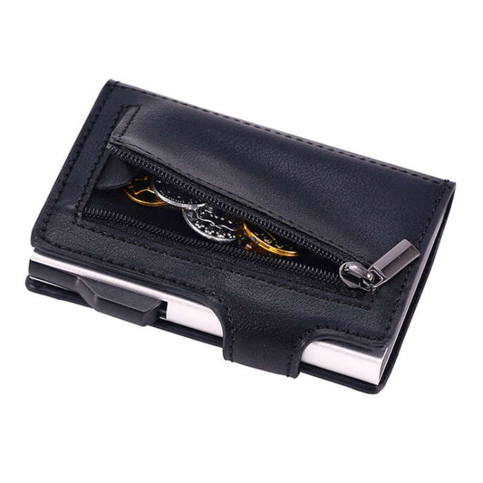 FY2405 RFID Anti-magnetic Crazy Horse Texture PU Card Bag(Black)