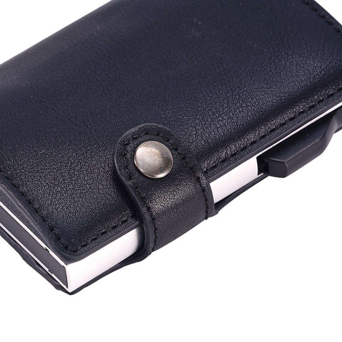 FY2405 RFID Anti-magnetic Crazy Horse Texture PU Card Bag(Black)