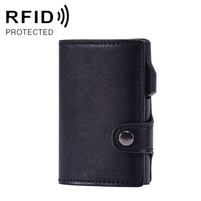 FY2405-C RFID Anti-magnetic Crazy Horse Texture PU Card Bag(Black)