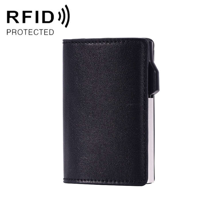 FY2406 RFID Anti-magnetic Crazy Horse Texture PU Card Bag(Black)