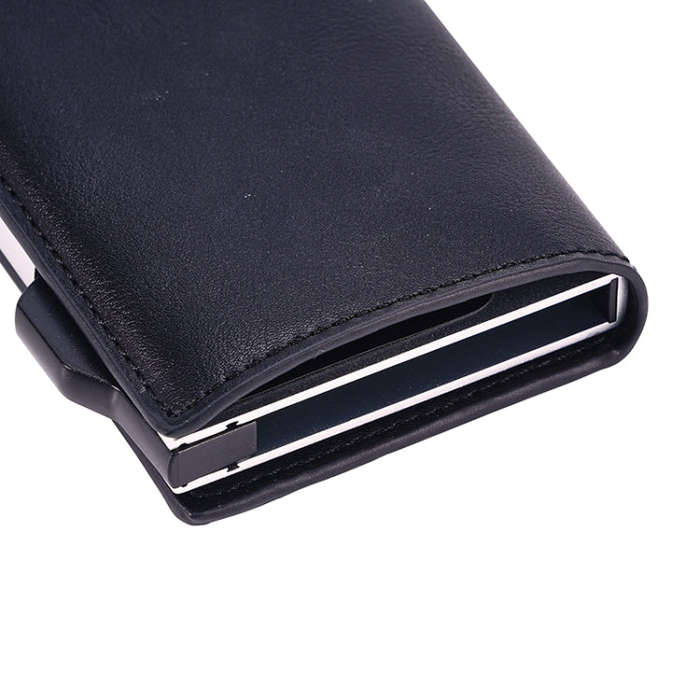FY2406 RFID Anti-magnetic Crazy Horse Texture PU Card Bag(Black)