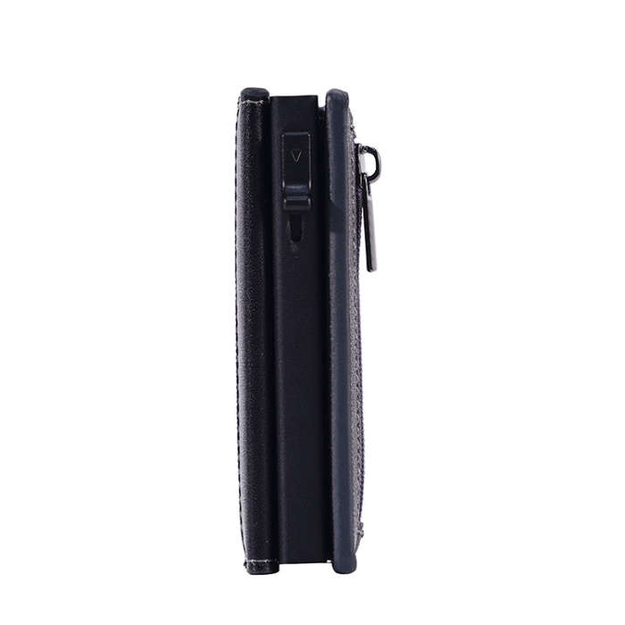 FY2409 RFID Anti-magnetic Cross Texture PU Triple Fold Card Bag(Grey)