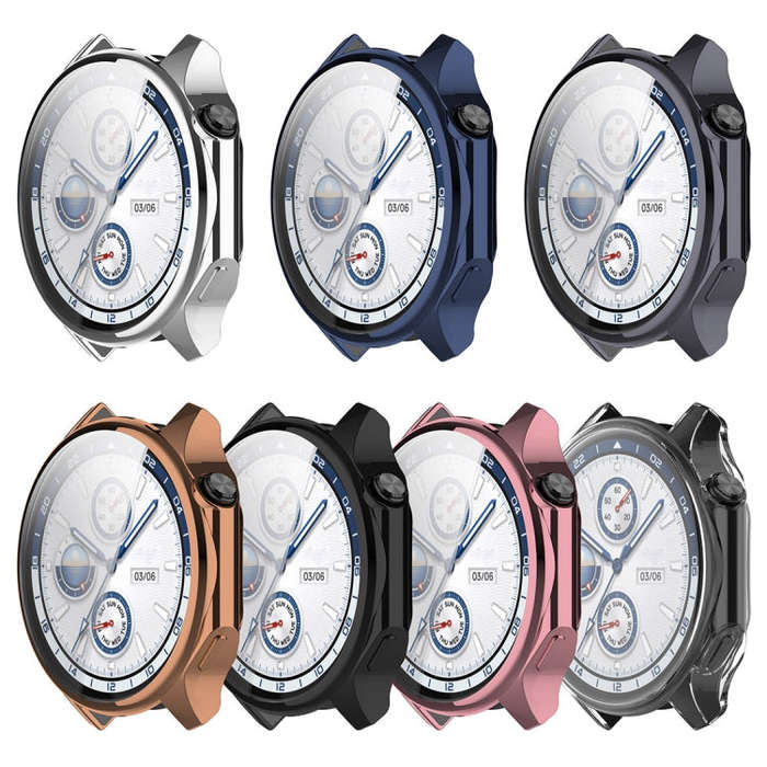 For OPPO Watch X / OnePlus Watch 2 Full Coverage TPU Electroplated Watch Protective Case(Gun Color)