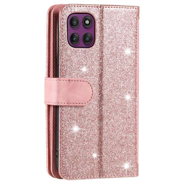 For Motorola Edge 60 Pro Nine Card Zipper Bag Leather Phone Case with Lanyard(Pink)