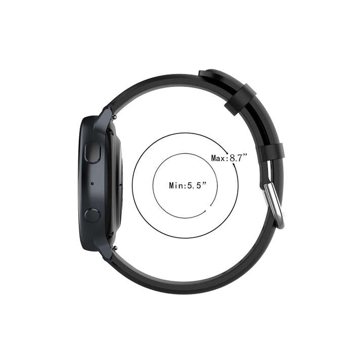 For Galaxy Watch Active3 / Galaxy Watch 3 41mm 20mm Universal Leather Watch Band(Black)