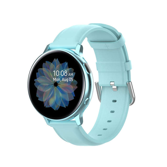 For Galaxy Watch Active3 / Galaxy Watch 3 41mm 20mm Universal Leather Watch Band(Light Blue)