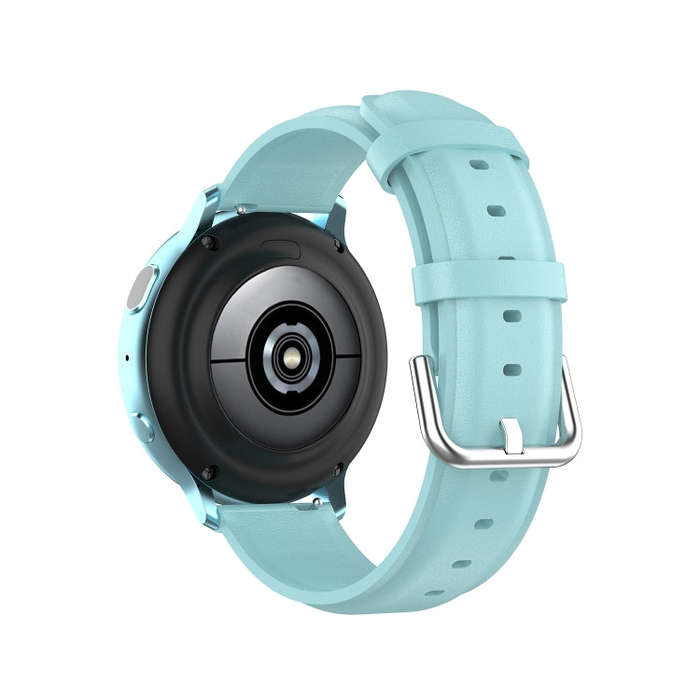 For Galaxy Watch Active3 / Galaxy Watch 3 41mm 20mm Universal Leather Watch Band(Light Blue)