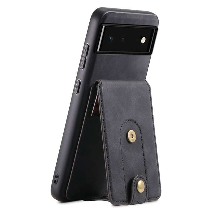 For Google Pixel 6 Denior D14 NK Retro Pattern MagSafe Magnetic Card Holder Leather Phone Case(Bl...