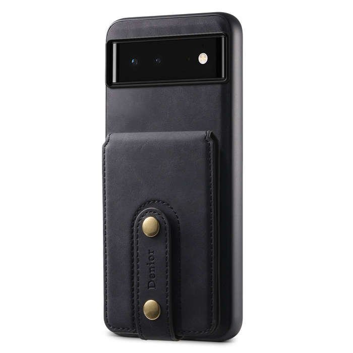 For Google Pixel 6 Denior D14 NK Retro Pattern MagSafe Magnetic Card Holder Leather Phone Case(Bl...