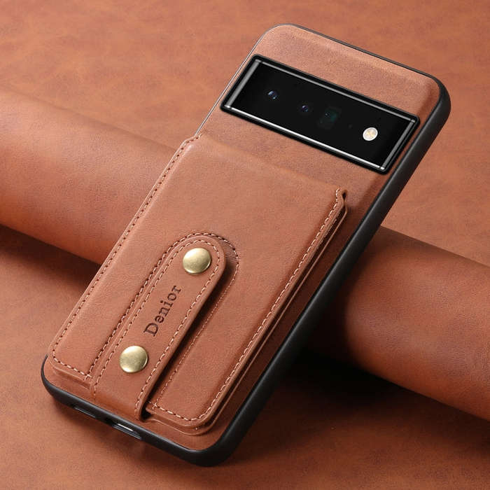 For Google Pixel 6 Pro Denior D14 NK Retro Pattern MagSafe Magnetic Card Holder Leather Phone Cas...